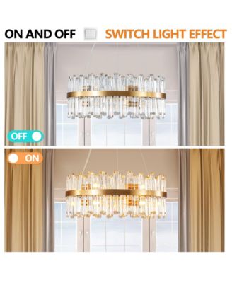 Luxury Crystal Chandelier, 23.6", Decorative LED Lighting