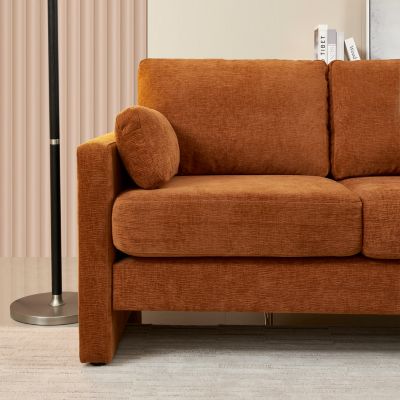Small Modern Loveseat Sofa with Chenille Fabric