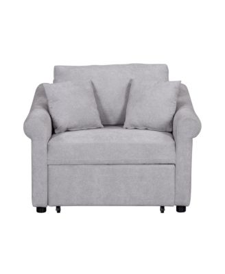 1 PC Chenille  3-in-1 Lounger Convertible Sleeper Chair