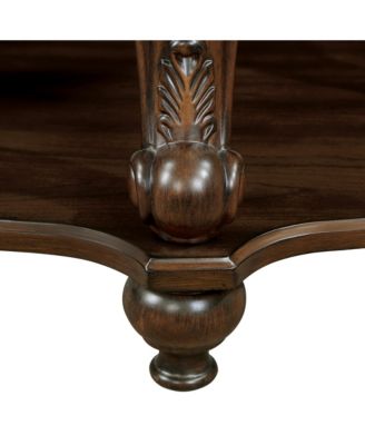 Retro Round End Table with Shelf, Cherry