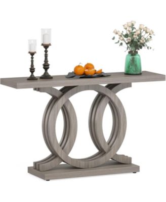55-Inch Wooden Console Table with Unique Base – Farmhouse Entryway Table