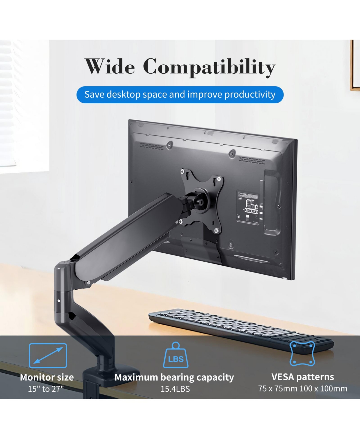 Streamdale Furniture Adjustable Monitor Arm for 15-27