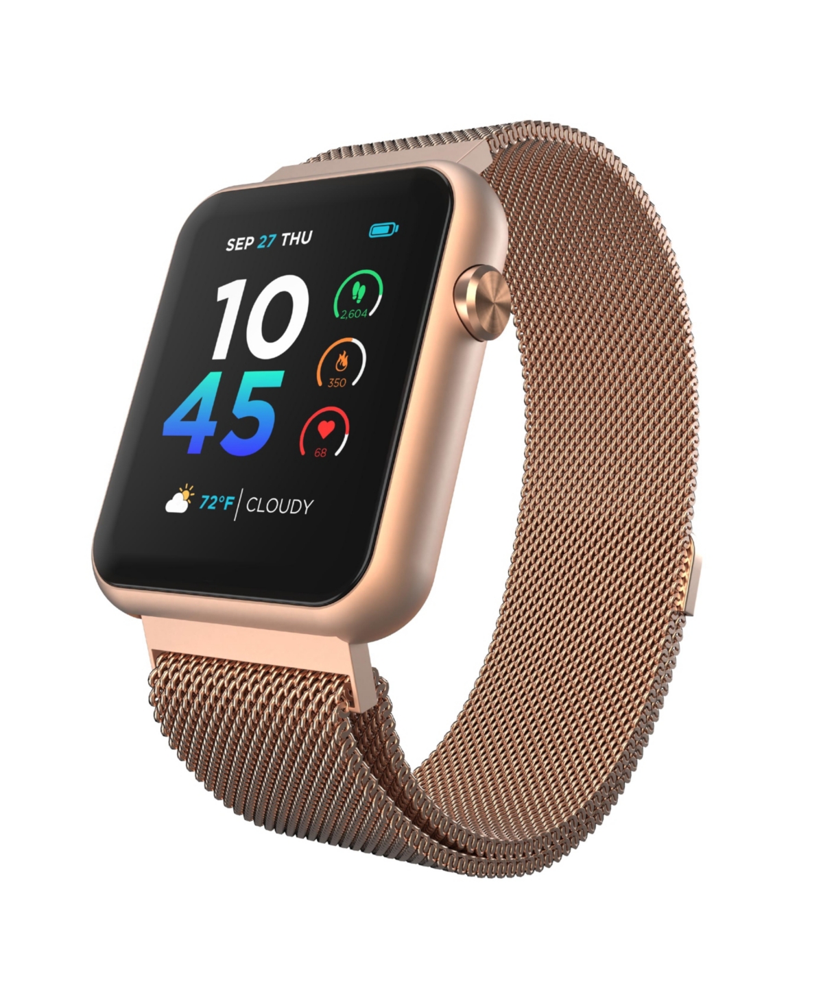 Air 4 Unisex Rose Gold-Tone Mesh Bracelet Smartwatch 41mm - Rosegold