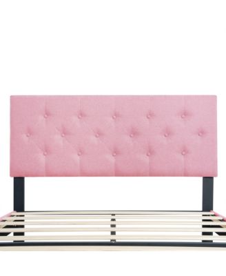 Queen Bed with Tufted Headboard, No Box Spring Needed