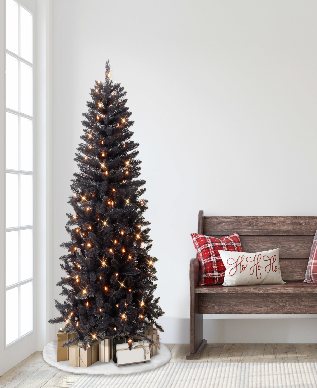 Puleo Pre-Lit Pine Artificial Tree 6 ft