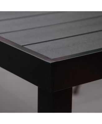 75" Outdoor Dining Table for 8, Aluminum Frame, Faux Wood Top