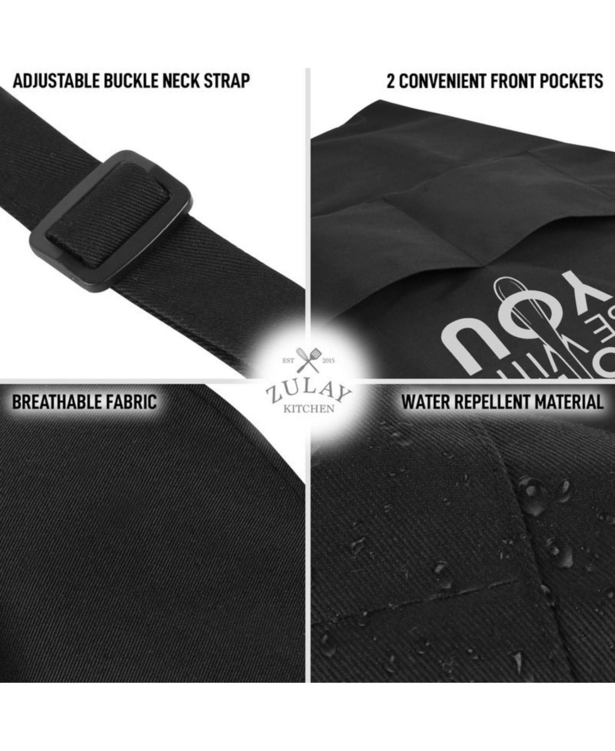 Zulay Kitchen Funny Aprons for Men, Women & Couples 2 Piece