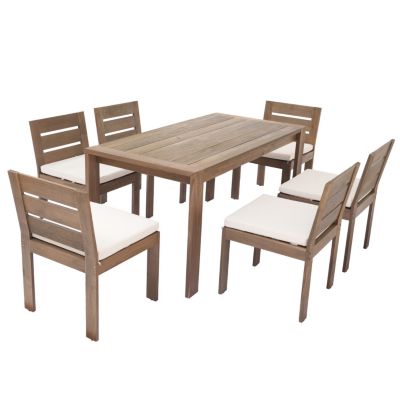 Streamdale 7-Piece Acacia Wood Outdoor Dining Set Comfort, Style, and Durability