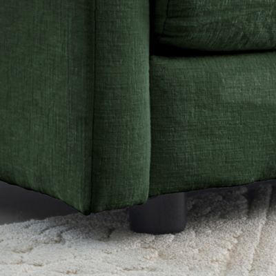 Comfy Modular Oversized L-Shaped Sectional Sofa with Ottoman (Green)