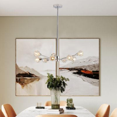 Modern Chrome Chandelier 9-Light Fixtures for Multiple Rooms