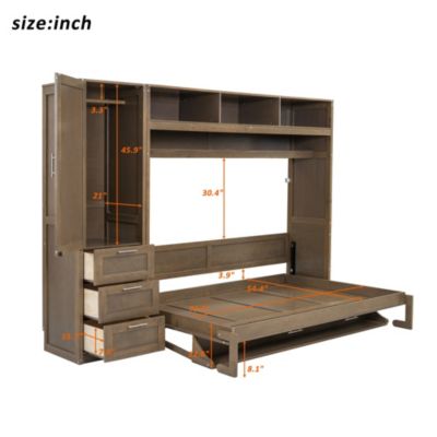 Murphy Bed with Wardrobe and Storage