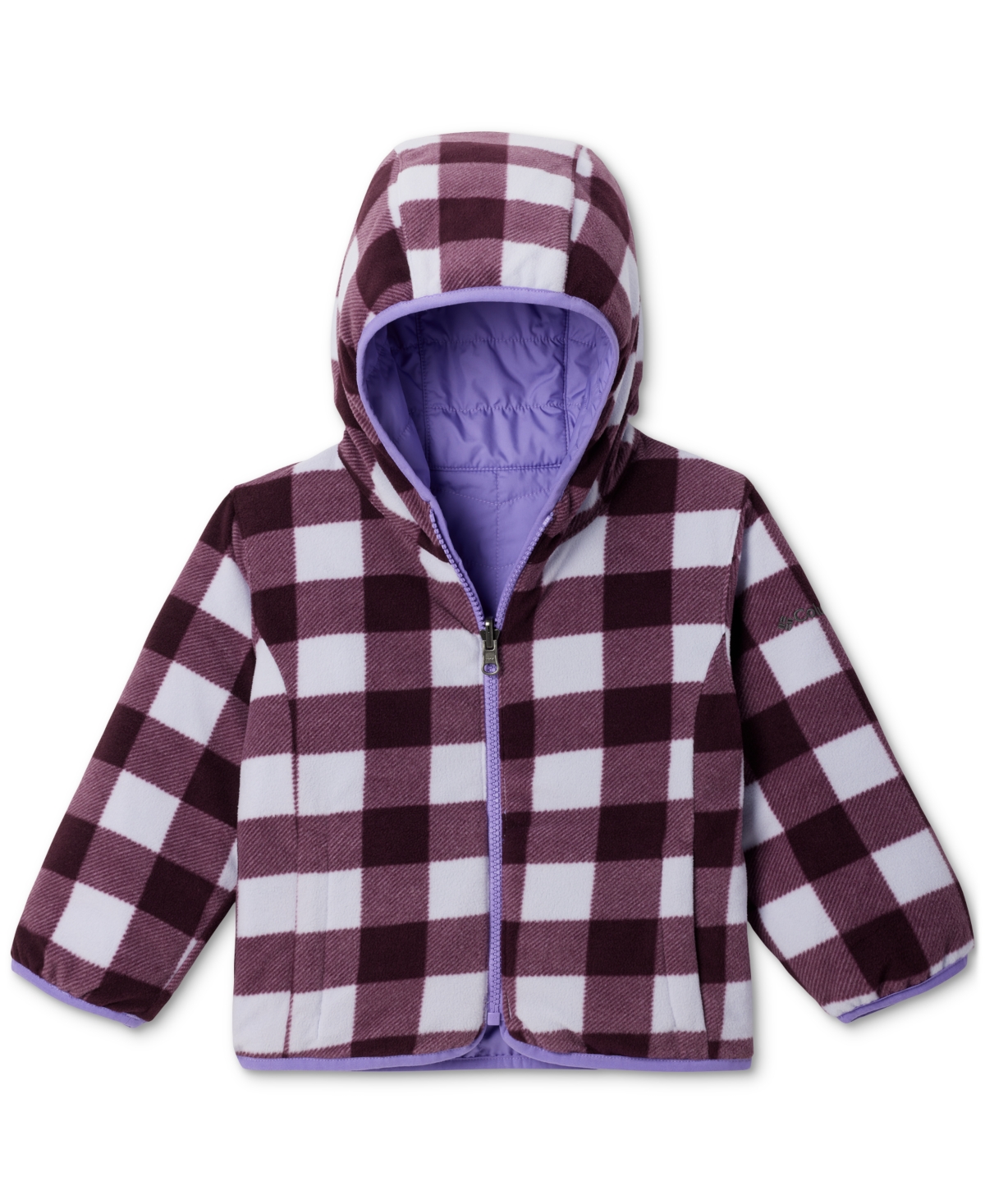 Columbia Toddler Girls Double Trouble Ii Reversible Full-Zip Hooded Jacket - Snowdrift Check