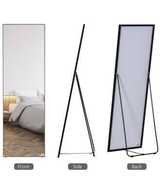 Freestanding or Wall Mounted Mirror (19.75" x 63.5", Black)