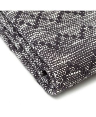 Premium Modern Diamond Woven Cotton Blanket with Tassels, Throw