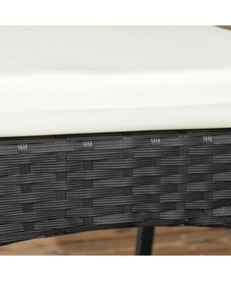 Stackable Outdoor Rattan Dining Chairs with Cushions (Set of 2)