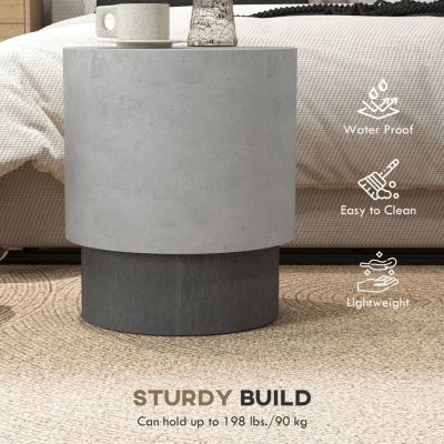 Round Concrete Side Table with Adjustable Feet