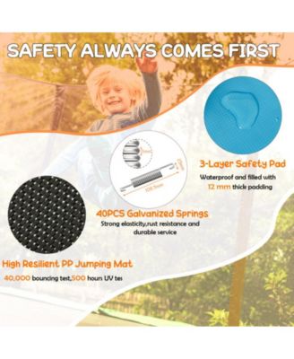 6 Feet Rectangle Trampoline with Swing Horizontal Bar and Safety Net