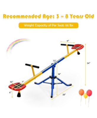 360°Rotation Kids Seesaw Swivel Teeter Totter Playground Equipment