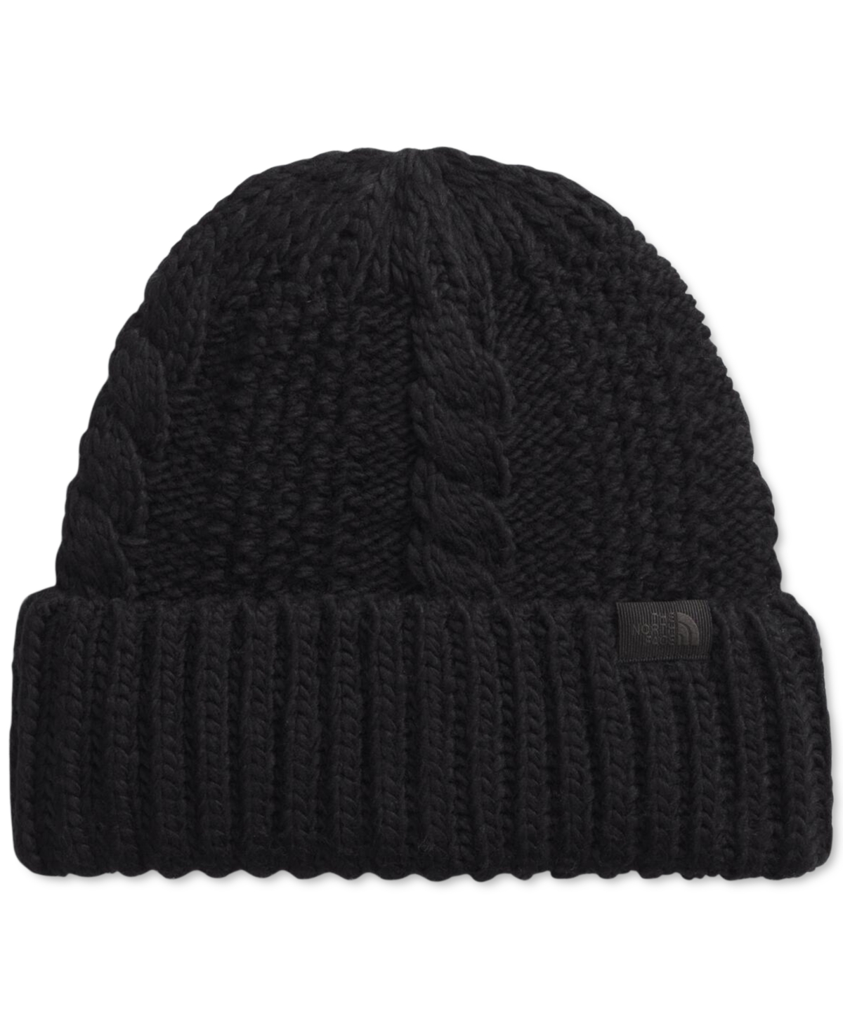 The North Face Women's Oh Mega Cable-knit Cuffed Beanie In Tnf Black