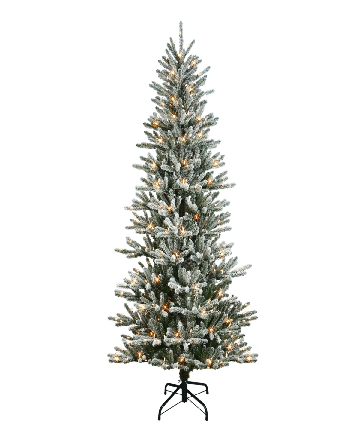 Pre-Lit Flocked Artificial Tree 7.5 ft - Green