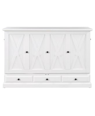 Solid Pine Murphy Bed Chest with Charging Station