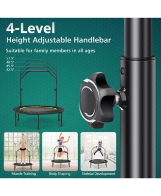 40 Inch Foldable Fitness Rebounder with Resistance Bands Adjustable Home