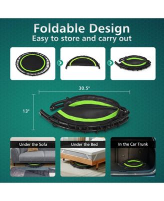 40 Inch Foldable Fitness Rebounder with Resistance Bands Adjustable Home