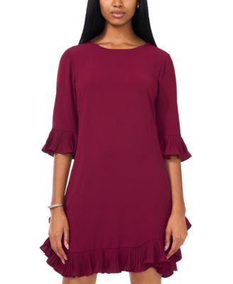 Petite Pleated-Trim Shift Dress