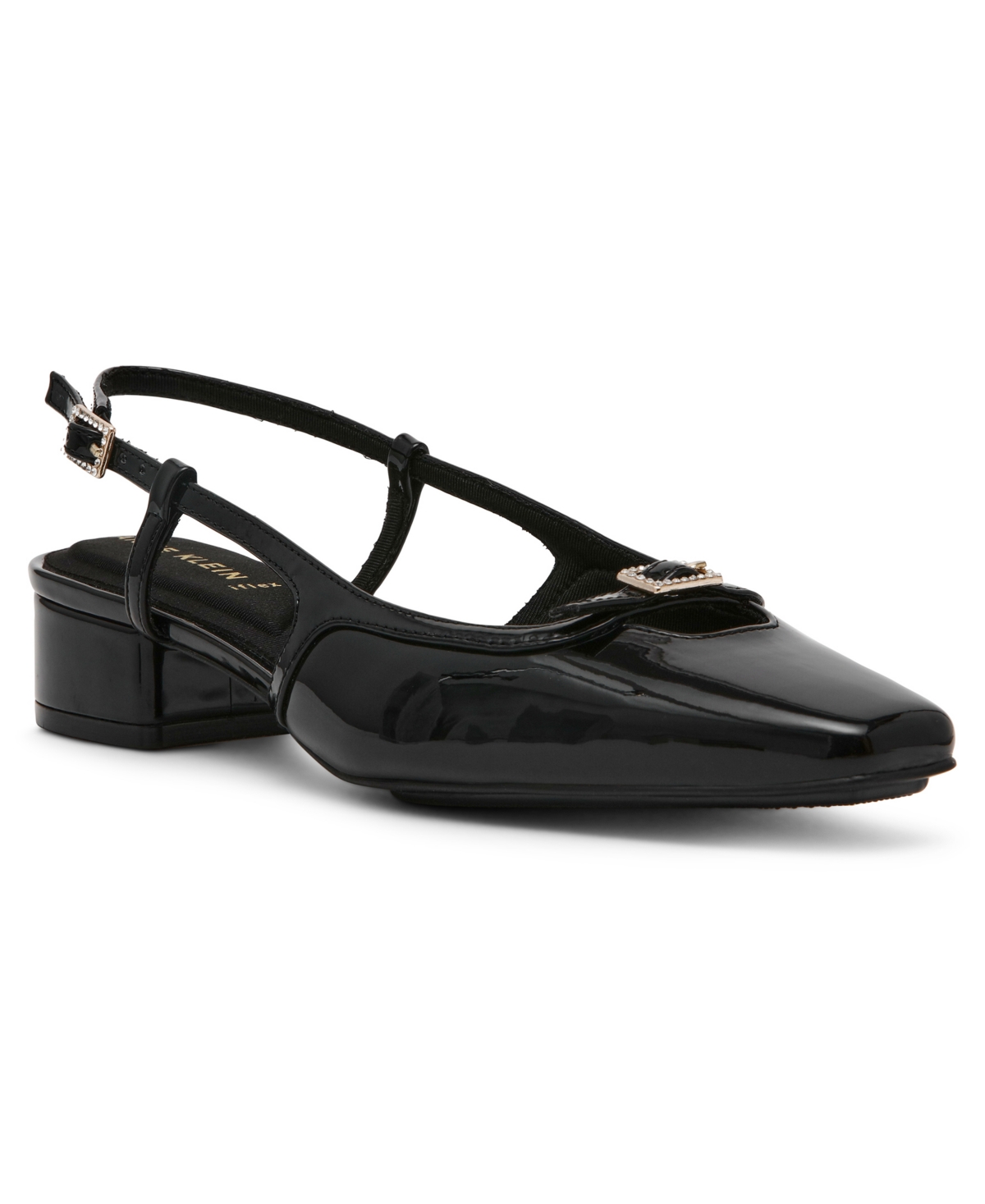 Anne klein black patent leather flats shop