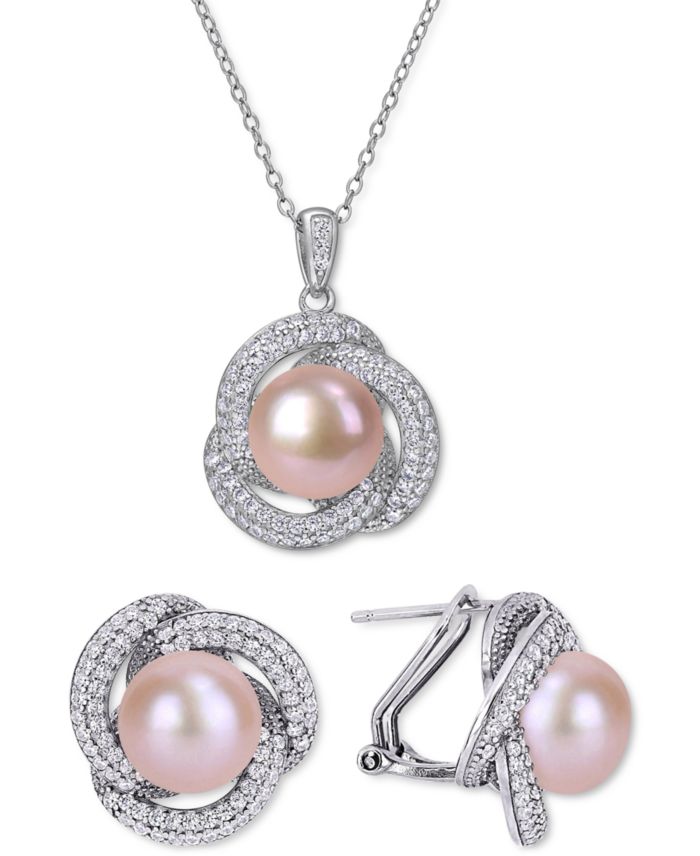 2-Pc. Set Pink Cultured Freshwater Pearl (9-1/2mm