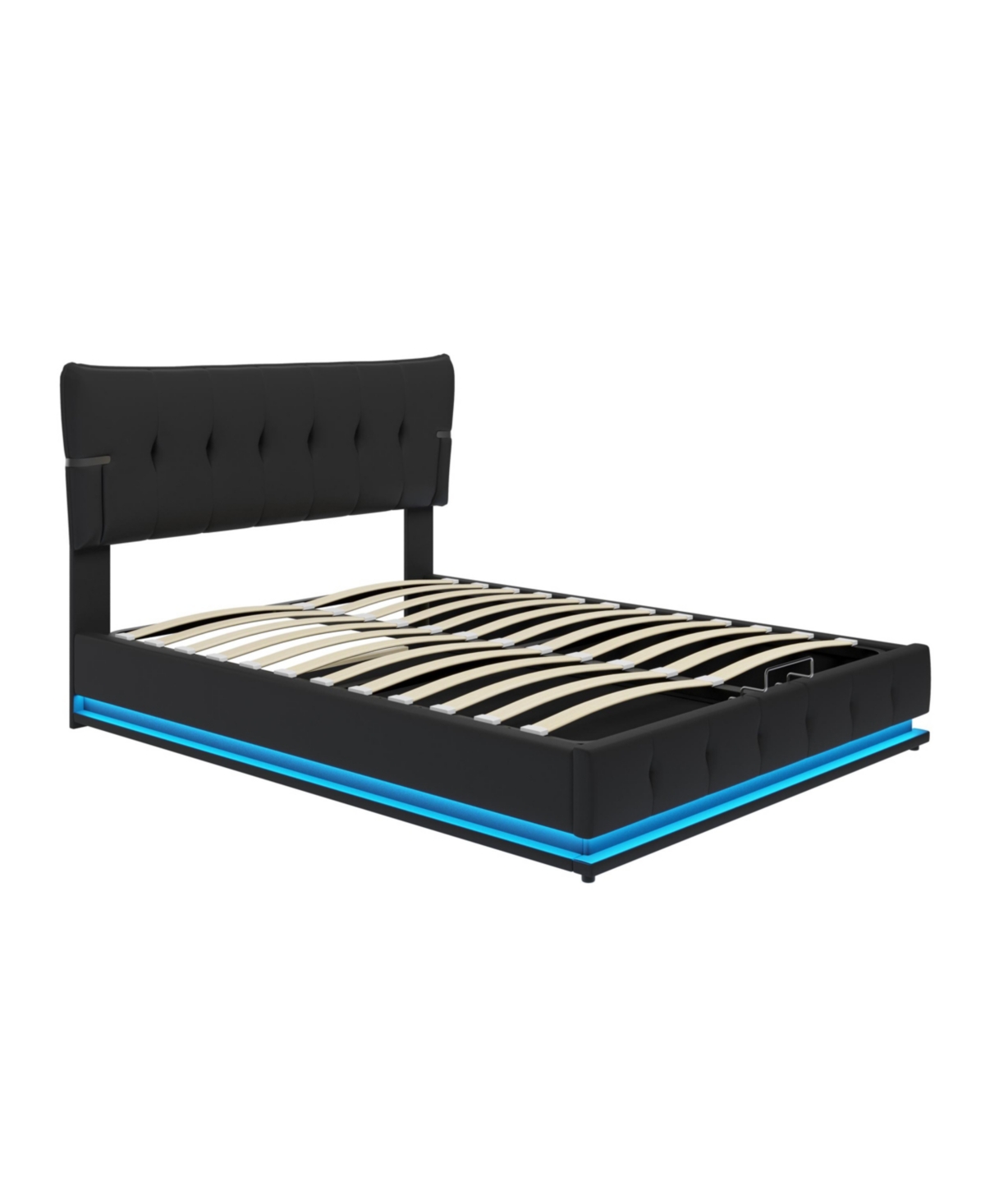Streamdale Furniture Hydraulic Storage Platform Bed with Rgb Led