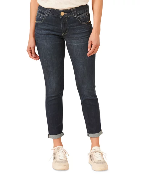 Petite "Ab"solution Ankle-Skimming Cuffed Jeans - Indigo