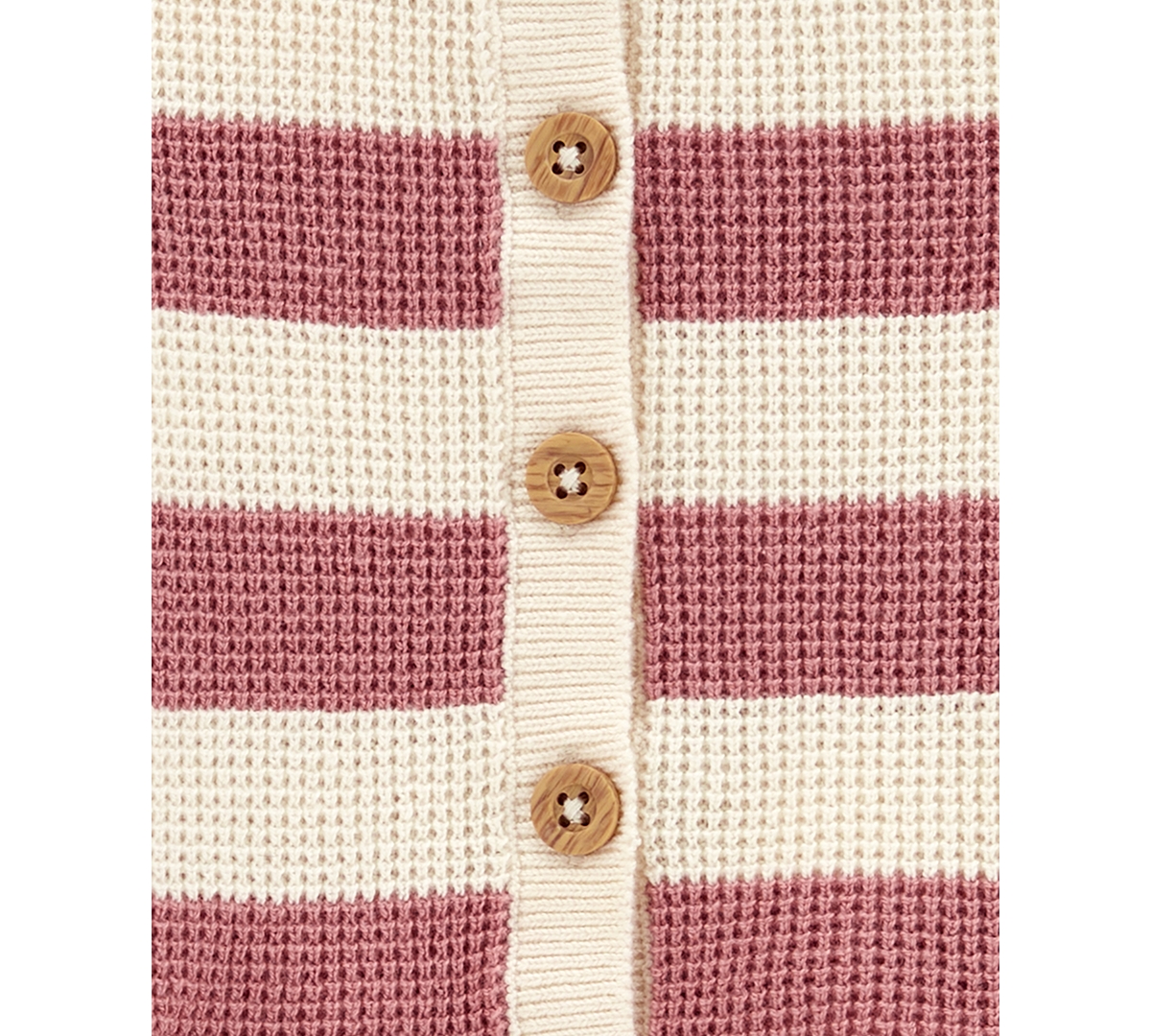 Shop Carter's Baby Girls Striped Cardigan & Joggers In Pink,ivory