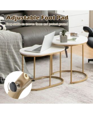 Modern Nesting Coffee Table Set of 2-White