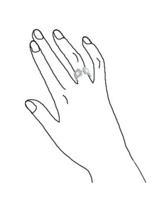 Geometric Style CZ Accent Statement Brushed Hammered Matte Finish Open Band Fashion Ring