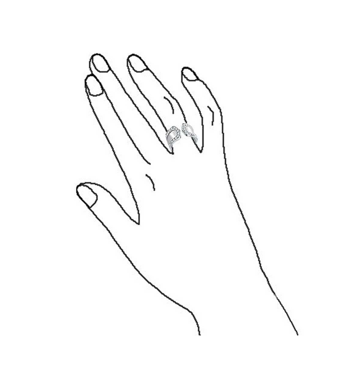 Bling Jewelry Geometric Style Cz Accent Statement Brushed Hammered Matte Finish Open Band Fashion Ring For Women