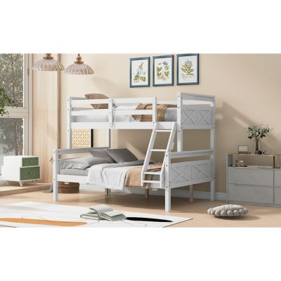 Twin/Full Wood Guardrail Bunk Bed