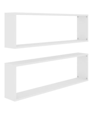 Wall Cube Shelves 2 pcs White 39.4"x5.9"x11.8" Engineered Wood