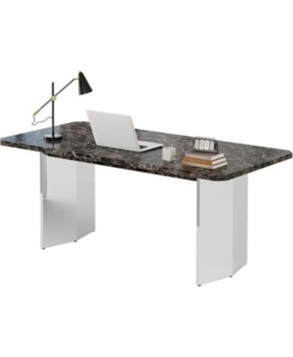 94.5-Inch Conference Table for 10 People, Industrial 8 FT Meeting Table with Two Grommets, Rectangular Podcast Training Table