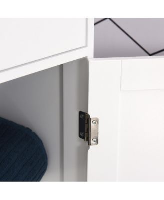 Simplie Fun Narrow Bathroom Linen Tower with Acrylic Door