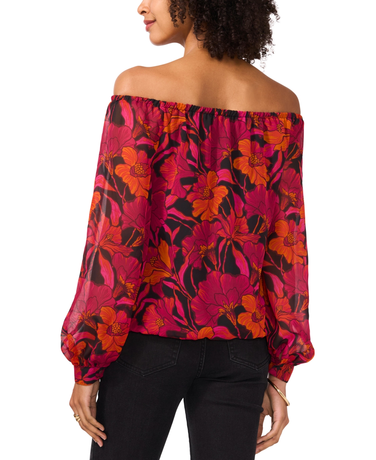 Vince Camuto Women's Printed Off-The-Shoulder Side-Tie Top