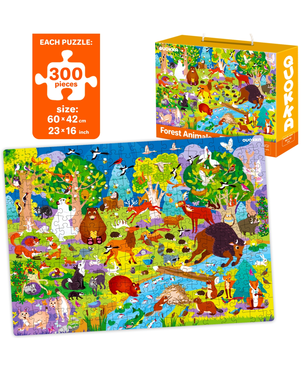 Quokka 3X Set 300-Piece Floor Jigsaw Puzzles for Kids Ages 10-12 - Unicorn - 300-pc ocean  vimel  bugs