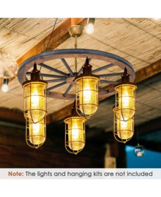 Set of 4 Decorative Wooden Wagon Wheels 30 Inch Vintage Wagon Wheel Wall Decor