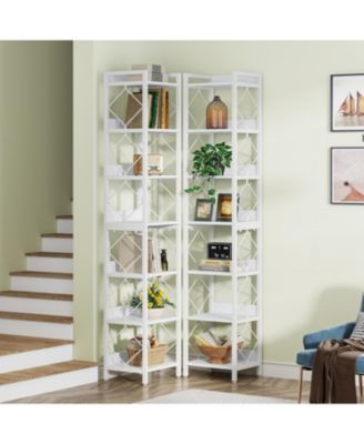 78.7" Extra Tall Narrow Bookshelf, 7-Tier Skinny Bookcase for Small Spaces, Freestanding Corner Storage Organizer for Home Office