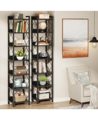 78.7" Extra Tall Narrow Bookshelf, 7-Tier Skinny Bookcase for Small Spaces, Freestanding Corner Storage Organizer for Home Office