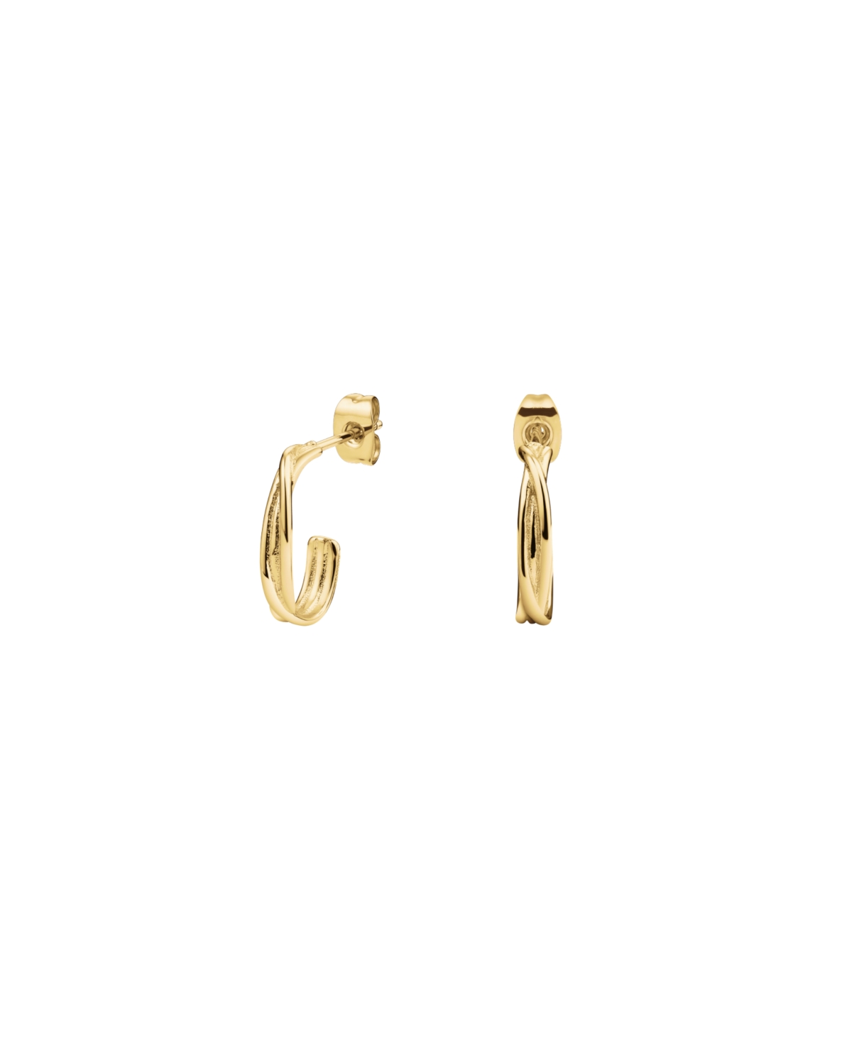 Twisted Hoops In 14K Yellow Gold Plated Stainless Steel - Gold