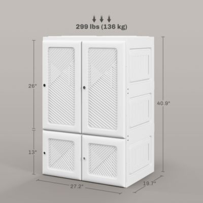 Portable Wardrobe Closet w/ 6 Cube Compartments,
