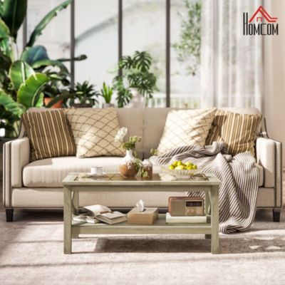 Table with Wood Frame for Living Room