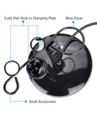 Desktop Salon Appliance Holder For Hair Dryer Curling Irons Stand w/ Plug Round Base