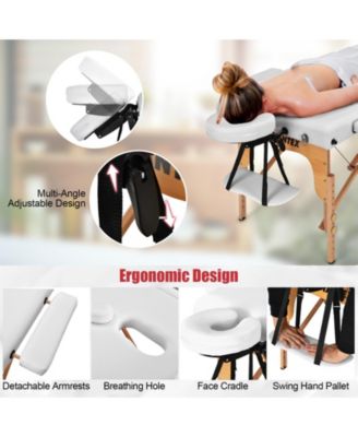 3 Fold Portable Adjustable Massage Table with Carry Case